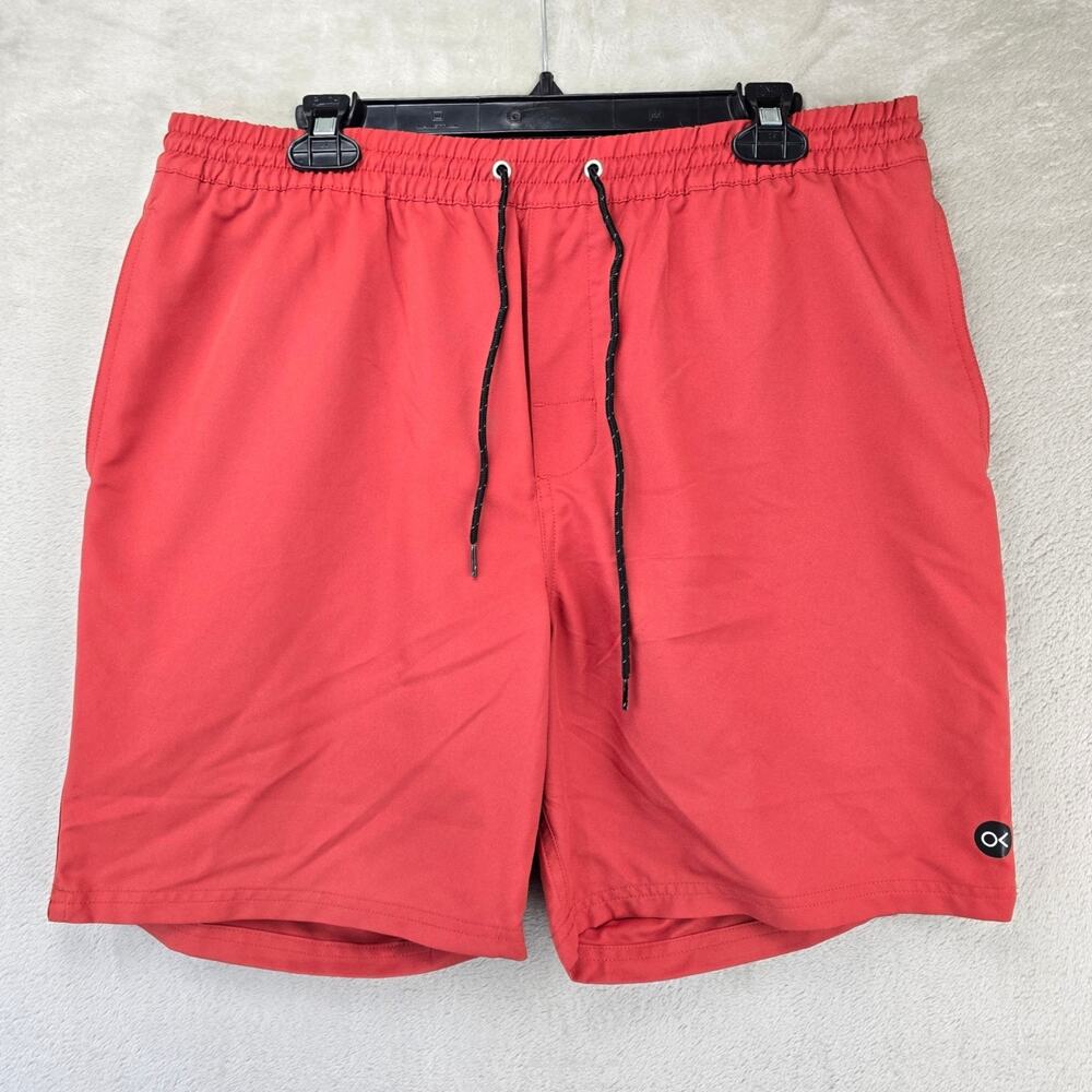 Outerknown Shorts Mens Large Burnt Orange Elastic Waist 7” Inseam Lined